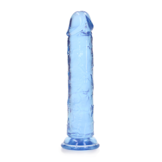 RealRock Crystal Clear Realistic 7 modré dildo s přísavkou 20 x 3,8 cm