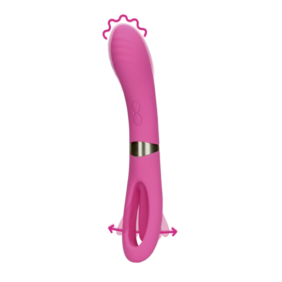 Loveline Double Sided Flapping and G Spot Exuberant Pink silikonový na bod G 23 x 3,6 - 4,2 cm