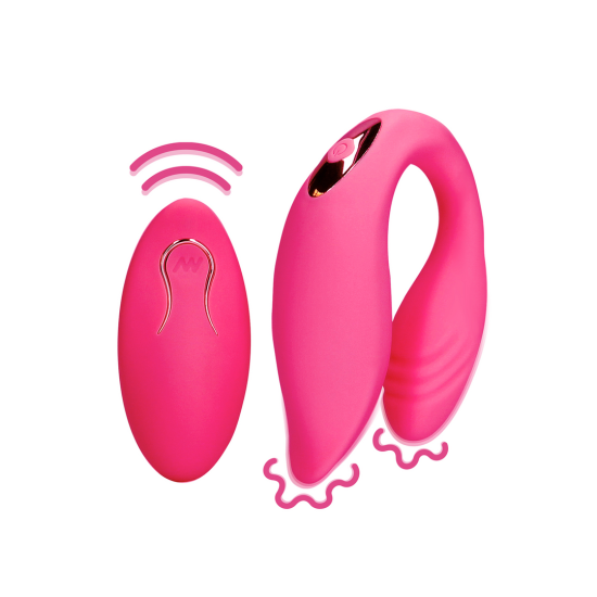 Shots Loveline Couple Toy with Remote Control Wild Strawberry silikonový s dálkovým ovládáním