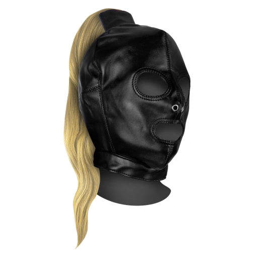 Ouch! Xtreme Mask with Blonde Ponytail Black