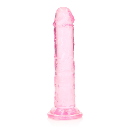 RealRock Crystal Clear Realistic 6″ růžové dildo s přísavkou 15,5 x 2,8 cm