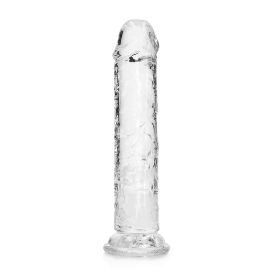 RealRock Crystal Clear Realistic 7 průhledné dildo s přísavkou 20 x 3,8 cm