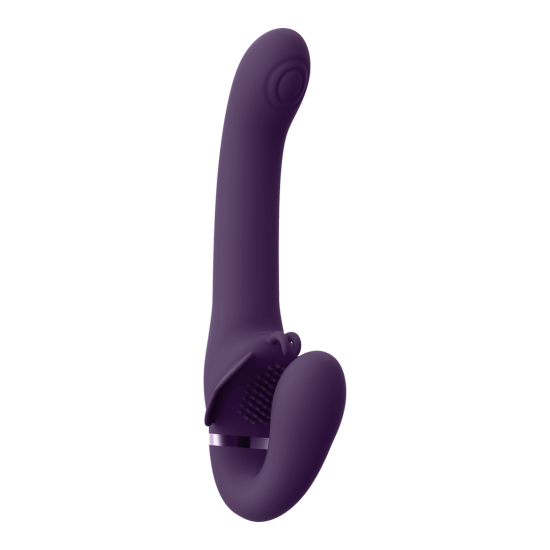 VIVE Satu Pulzační a vibrační strap-on, fialová
