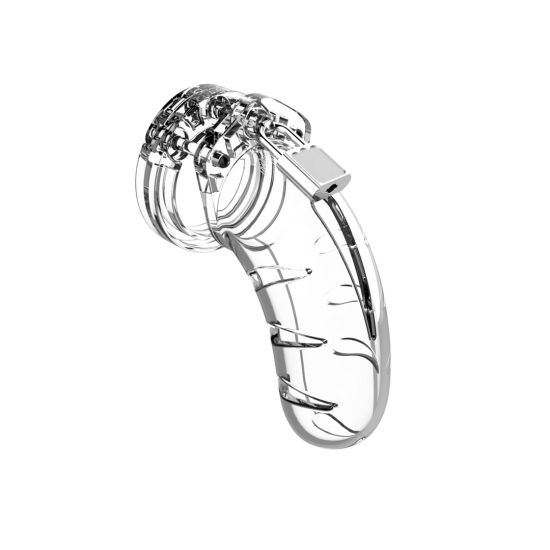 Shots ManCage Chastity Cock Cage 4.5 Inch Model 03 Transparent