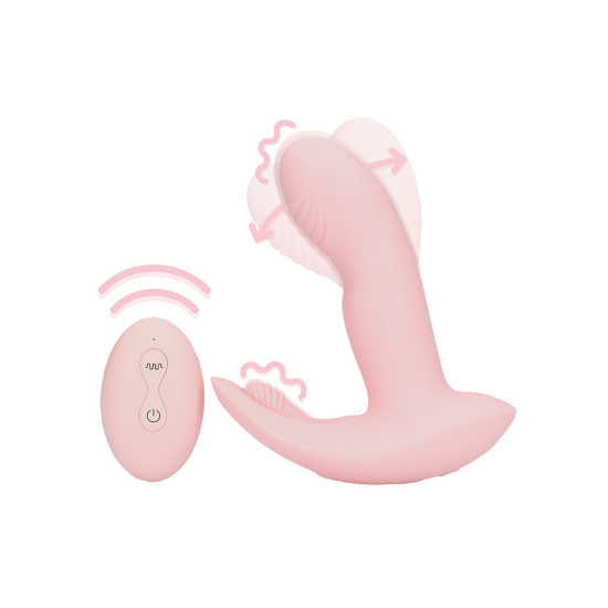 Shots Loveline Wearable Fingering Motion with Remote Control Cherry Chiffon, silikonový pohyblivý do kalhotek s dálkovým ovládáním