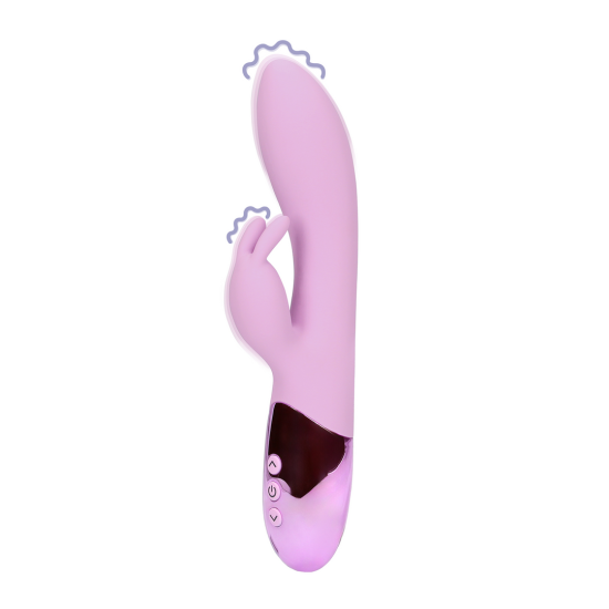Shots Loveline Ultra Soft Silicone Rabbit Exotic Fucshsia silikonový na bod G a klitoris 21 x 3,8 cm