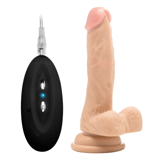 RealRock Vibrating Realistic Cock 7" with Scrotum Skin