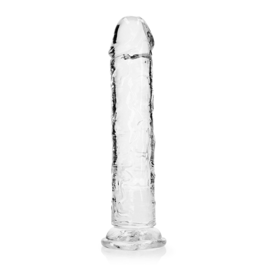 RealRock Crystal Clear Realistic 9 průhledné dildo s přísavkou 25,5 x 4,5 cm