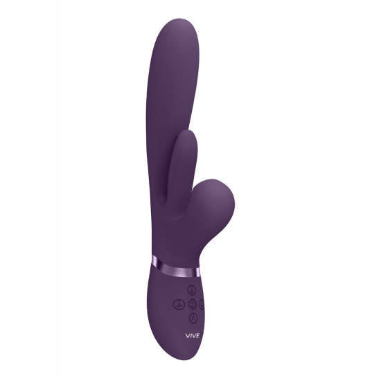 Vive Kura Thrusting G Spot with Flapping Tongue and Pulse Wave Stimulator Pink, fialová