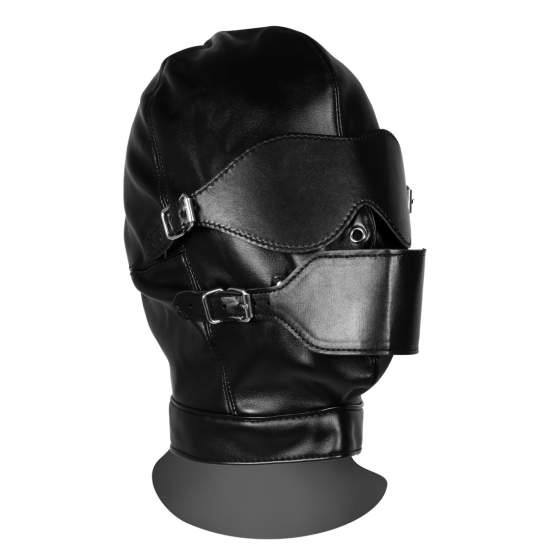 Ouch! Xtreme Blindfolded Mask with Breathable Ball Gag Black
