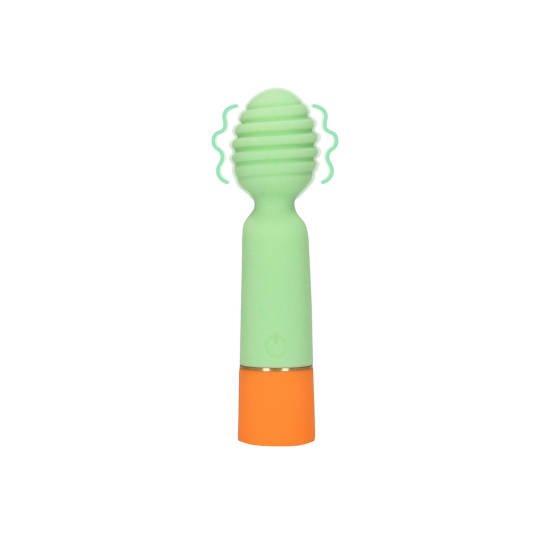 Loveline Ribbed Mini Vibrator with USB Charger - Spring Sage