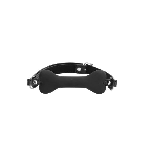 Shots Ouch! Silicone Bone Gag Black silikonový roubík pro puppy play