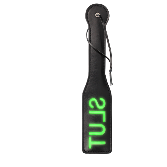 Ouch! by Shots Slut Paddle - Glow in the Dark - Neon Green