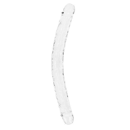 Realrock Oboustranné dildo transparentní 45 cm