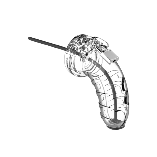Shots ManCage Model 16 Chastity 4.5 Cage with Silicone Urethal Sounding