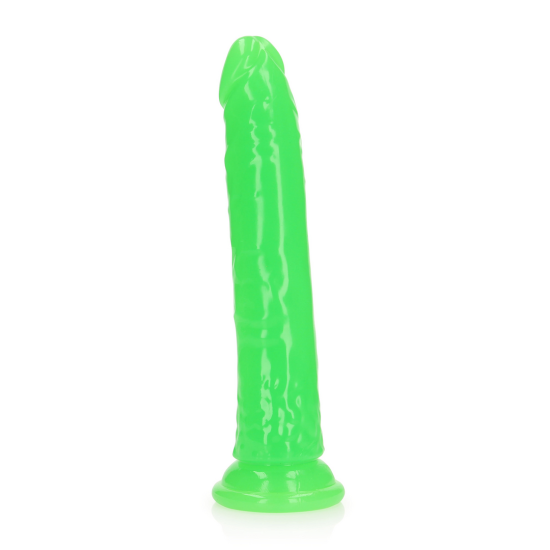 REALROCK Slim Realistic Dildo with Suction Cup - Glow in the Dark - 9'' / 22,5 cm