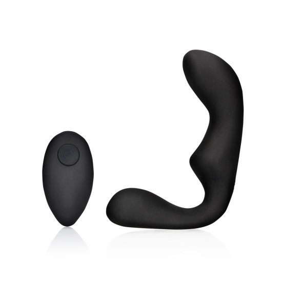 Ouch! by Shots Pointed Vibrating Prostate Massager with Remote Control - Black