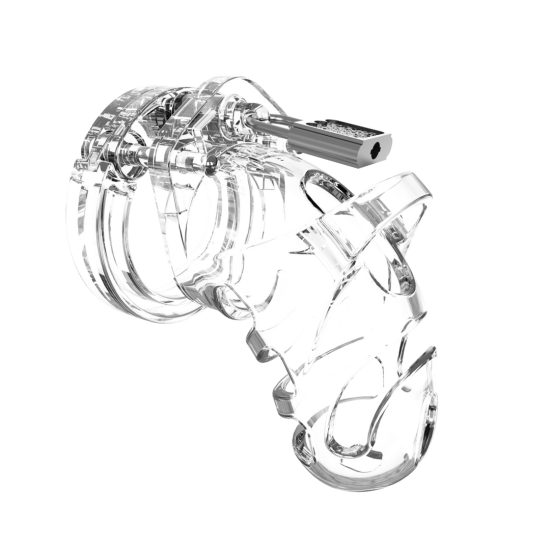 Shots ManCage Model 25 Chastity Cage 3.5" 9cm Transparent