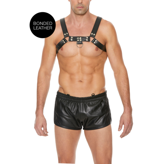 Kožený harness Ouch! Chest Bulldog černý S/M pánský kožený postroj