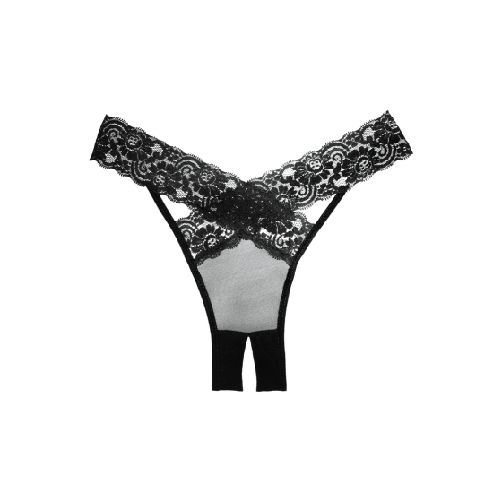 Allure Crotchless Desire Panty Black