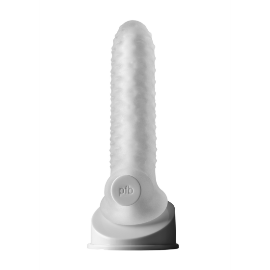 Fat Boy Checker Box - návlek na penis 17 cm - mléčně bílý