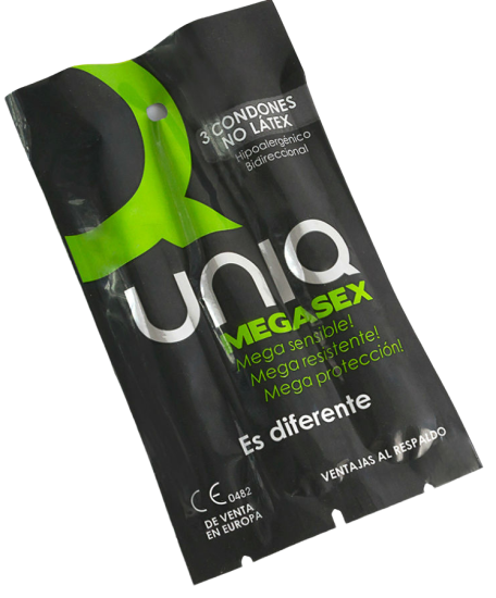 UNIQ Megasex Latex Free Sensitive Condoms 3 ks