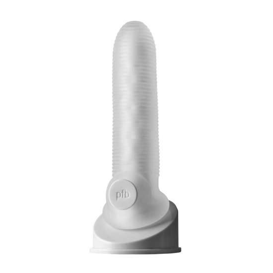 Fat Boy Micro vroubkovaný návlek na penis 17cm - mléčná bílá