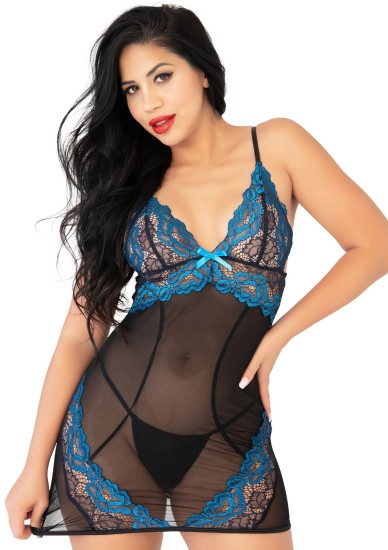 Daring Intimates Floral lace dress with string, L/XL