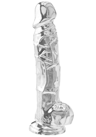 ToyJoy Get Real Clear Dildo with Balls 8 Inch