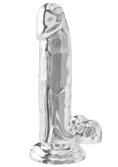 ToyJoy Get Real Clear Dildo with Balls 7 Inch