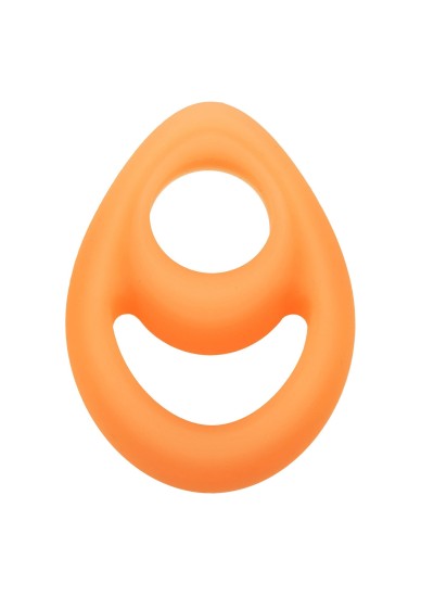 California Exotics Alpha Glow-In-The-Dark Liquid Silicone Teardrop Ring Orange