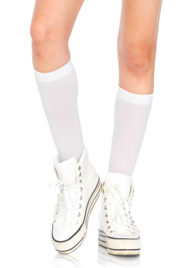 Leg Avenue Nylon Knee Highs 5572 White