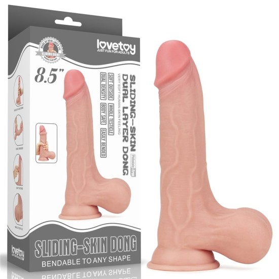 LoveToy Dildo Sliding Skin Dual Layer Dong 8.5