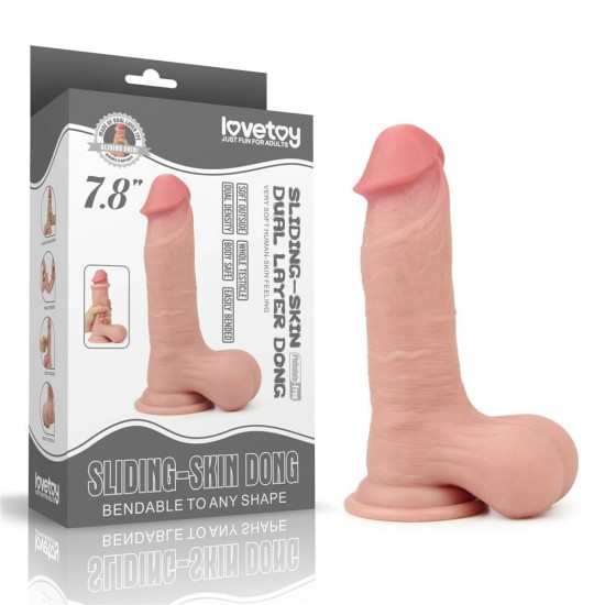 LoveToy 7.8" Sliding Skin Dual Layer Dong