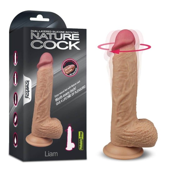 Lovetoy Dual layered Silicone Rotating Nature Cock Liam Flesh