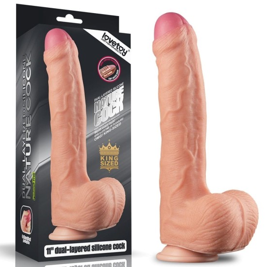 LoveToy Dual Layered Platinum Silicone Cock 11″