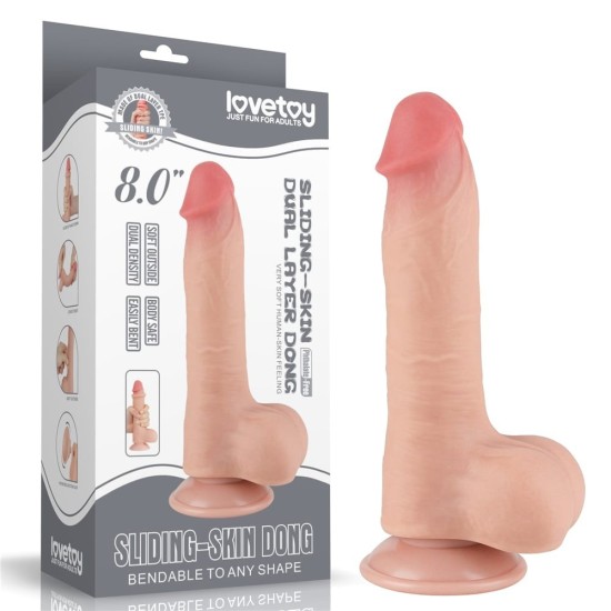 Lovetoy 8'' Sliding Skin Dual Layer Dong Flesh I