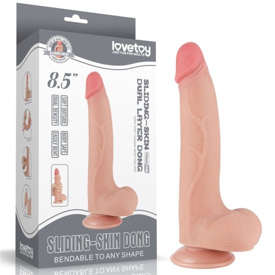 Lovetoy 8.5'' Sliding Skin Dual Layer Dong Flesh I
