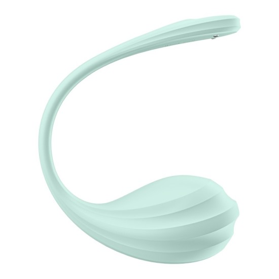 Satisfyer Vibrační vajíčko Smooth Petal zelené silikonový ovládaný mobilní aplikací