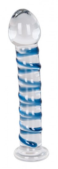 Skleněné dildo Arts Clair Bleu (17 cm) + dárek Anální lubrikační gel (130 ml)